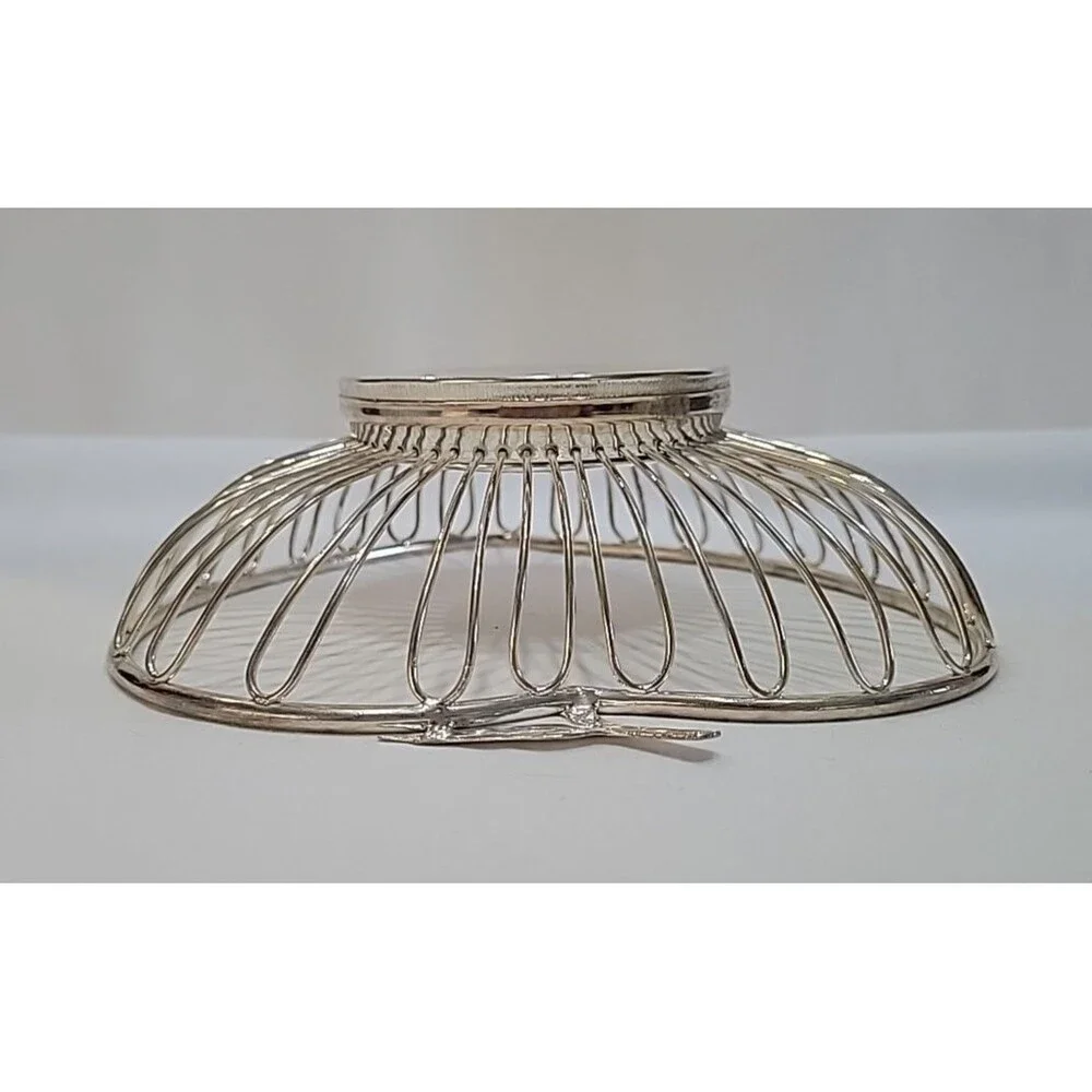 Vintage Silverplate Heart-Shaped Fruit Basket with Leaf Accent